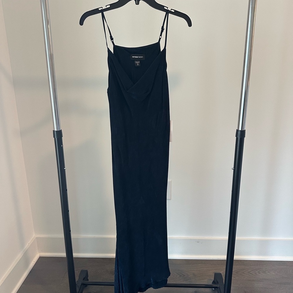 NEW FIFTEEN TWENTY Black Slip Dress